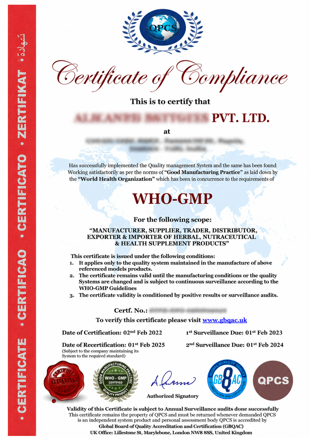 Certificate 1